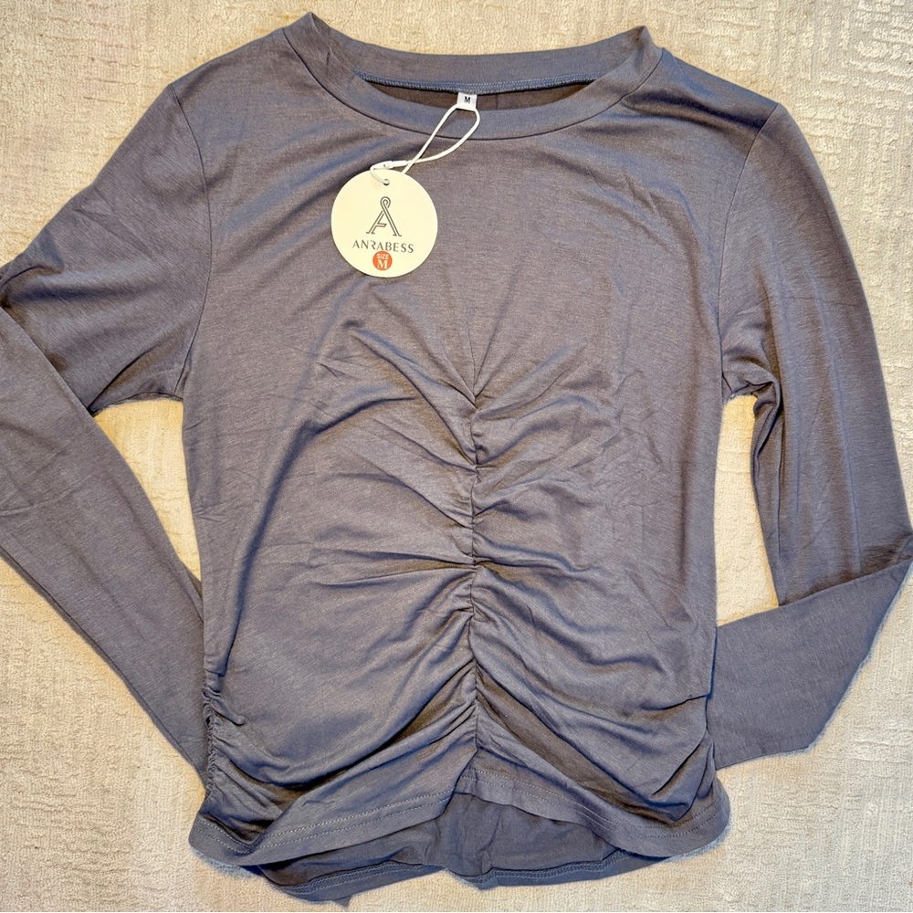 Gray Ruched Women's Top